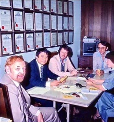 1980 Jim Butterfield, Allan Lo, Bruce Lane, unknown, and Susan Pinsky by David Starkman