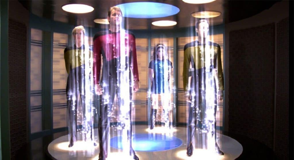 Quantum Teleportation, as imagined in 'Star Trek The Second Generation'